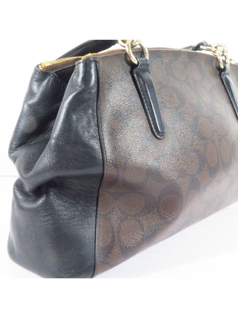 Coach Signature Christie Carryall Small w/ Wallet Black Brown PVC F58291 F16107 - Picture 13 of 16